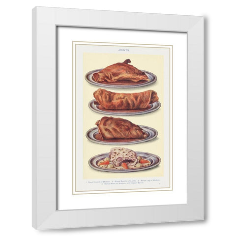 Joints White Modern Wood Framed Art Print with Double Matting by Mrs. Beeton''s Book of Household Management