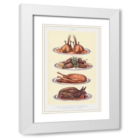 Game III White Modern Wood Framed Art Print with Double Matting by Mrs. Beeton''s Book of Household Management