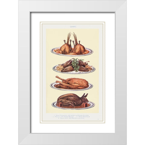 Game III White Modern Wood Framed Art Print with Double Matting by Mrs. Beeton''s Book of Household Management