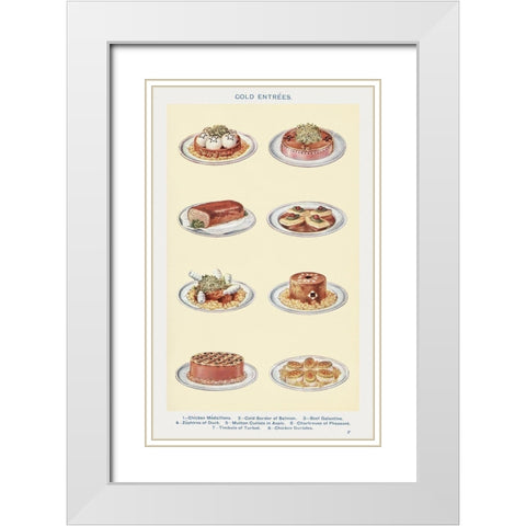 Cold Entree White Modern Wood Framed Art Print with Double Matting by Mrs. Beeton''s Book of Household Management
