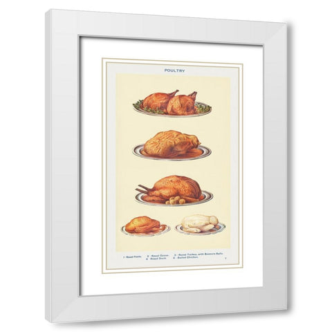 Poultry White Modern Wood Framed Art Print with Double Matting by Mrs. Beeton''s Book of Household Management