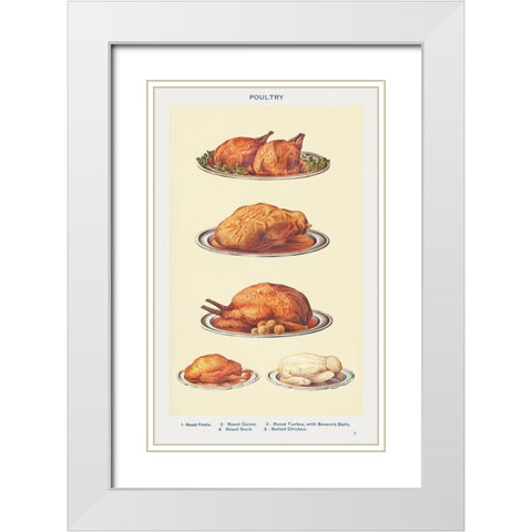 Poultry White Modern Wood Framed Art Print with Double Matting by Mrs. Beeton''s Book of Household Management