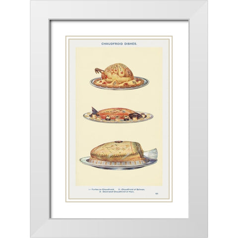 Chaudfroid Dished White Modern Wood Framed Art Print with Double Matting by Mrs. Beeton''s Book of Household Management