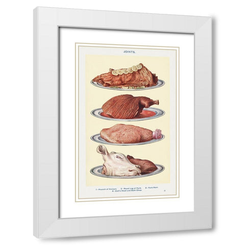 Joints White Modern Wood Framed Art Print with Double Matting by Mrs. Beeton''s Book of Household Management