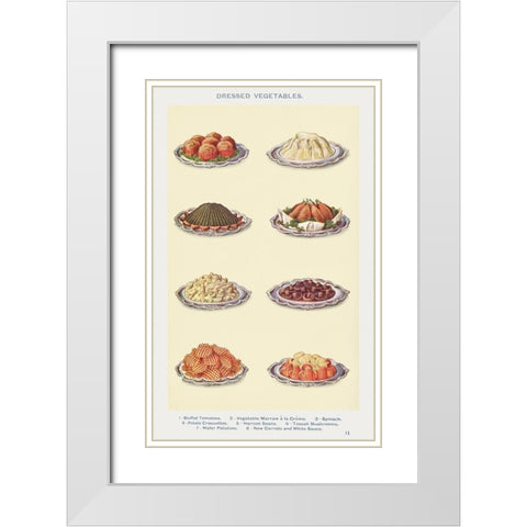 Vegetables II White Modern Wood Framed Art Print with Double Matting by Mrs. Beeton''s Book of Household Management