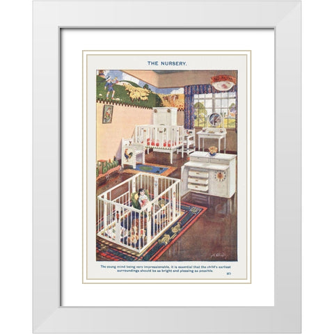 The Nursery White Modern Wood Framed Art Print with Double Matting by Mrs. Beeton''s Book of Household Management
