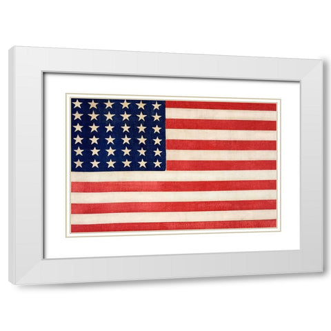 The Thirty-Six Star Flag of the United States of America White Modern Wood Framed Art Print with Double Matting by Library of Congress