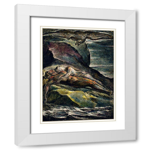 The eagle illustration from Milton White Modern Wood Framed Art Print with Double Matting by Blake, William