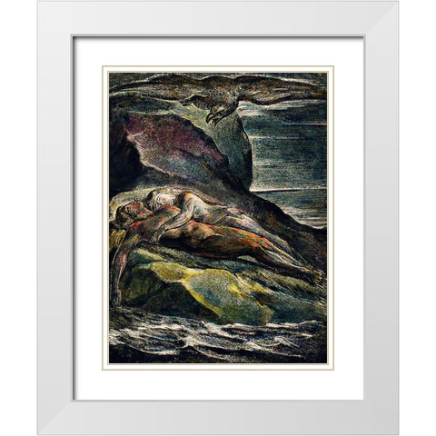 The eagle illustration from Milton White Modern Wood Framed Art Print with Double Matting by Blake, William