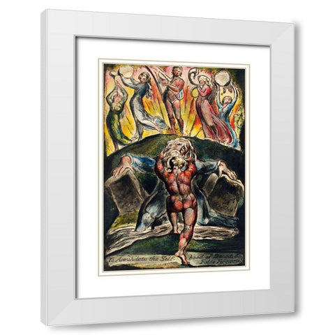 To annihilate the self-hood of deceit and false forgiveness from Milton White Modern Wood Framed Art Print with Double Matting by Blake, William