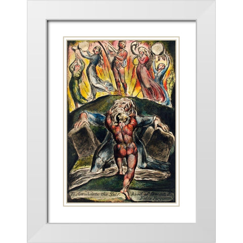 To annihilate the self-hood of deceit and false forgiveness from Milton White Modern Wood Framed Art Print with Double Matting by Blake, William