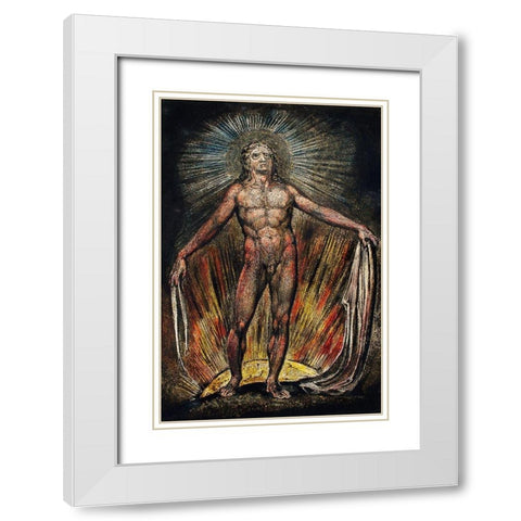 The robe of the promise illustration from Milton White Modern Wood Framed Art Print with Double Matting by Blake, William
