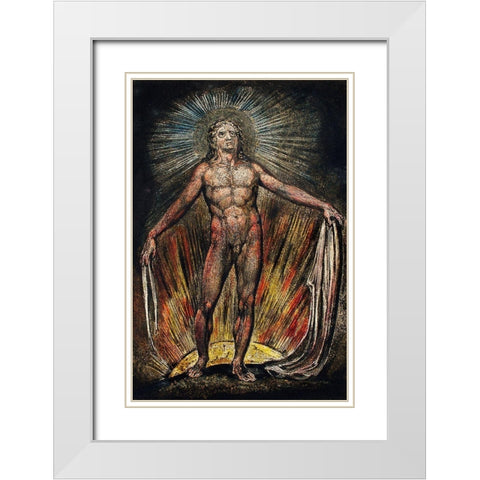 The robe of the promise illustration from Milton White Modern Wood Framed Art Print with Double Matting by Blake, William