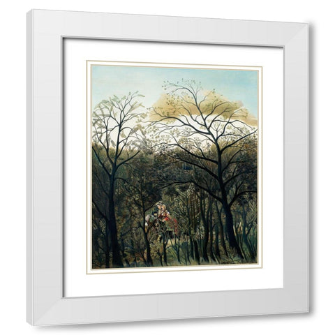 Rendezvous in the Forest White Modern Wood Framed Art Print with Double Matting by Rousseau, Henri