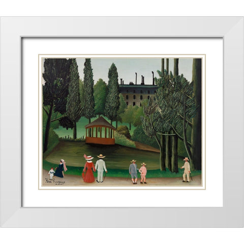 View of Montsouris Park, the Kiosk 1910 White Modern Wood Framed Art Print with Double Matting by Rousseau, Henri
