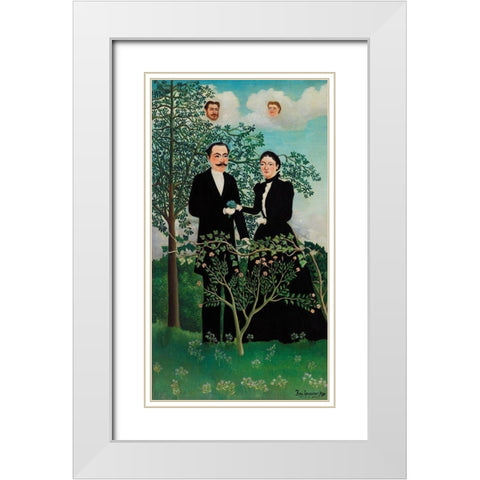The Past and the Present, or Philosophical Thought White Modern Wood Framed Art Print with Double Matting by Rousseau, Henri