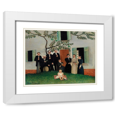The Family 1900 White Modern Wood Framed Art Print with Double Matting by Rousseau, Henri