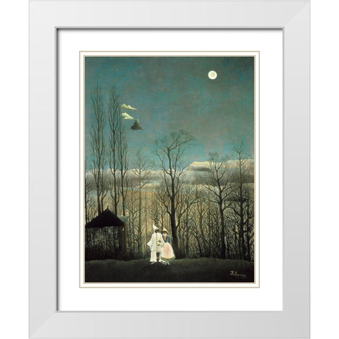 Carnival Evening White Modern Wood Framed Art Print with Double Matting by Rousseau, Henri