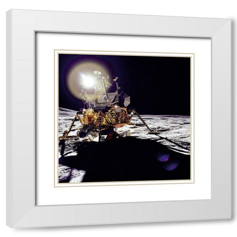 Antares on the Fra Mauro Highlands White Modern Wood Framed Art Print with Double Matting by NASA