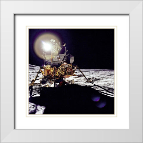 Antares on the Fra Mauro Highlands White Modern Wood Framed Art Print with Double Matting by NASA