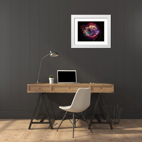 Cassiopeia A White Modern Wood Framed Art Print with Double Matting by NASA