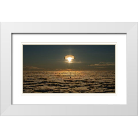 Expedition 54 Soyuz MS-06 Landing White Modern Wood Framed Art Print with Double Matting by NASA