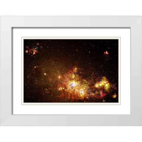 Fireworks of Star Formation Light Up a Galaxy White Modern Wood Framed Art Print with Double Matting by NASA