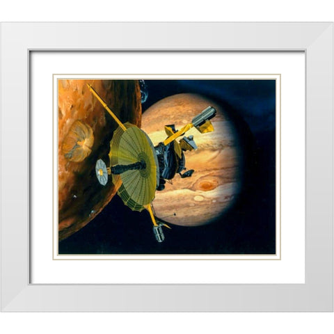 Galileo Orbiter White Modern Wood Framed Art Print with Double Matting by NASA