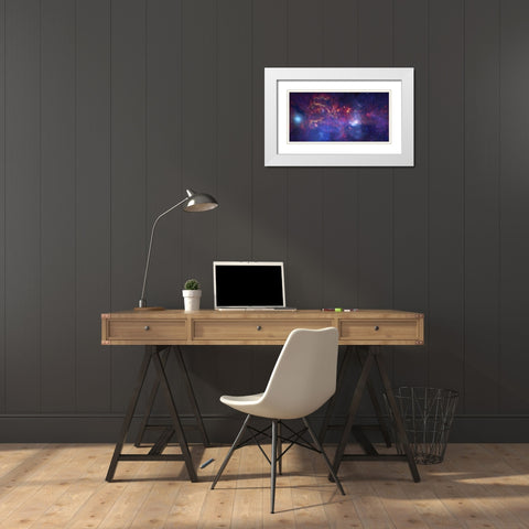 Unique View of the Milky Way White Modern Wood Framed Art Print with Double Matting by NASA