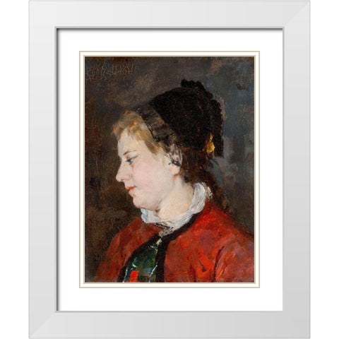 Portrait of Madame Sisley White Modern Wood Framed Art Print with Double Matting by Cassatt, Mary