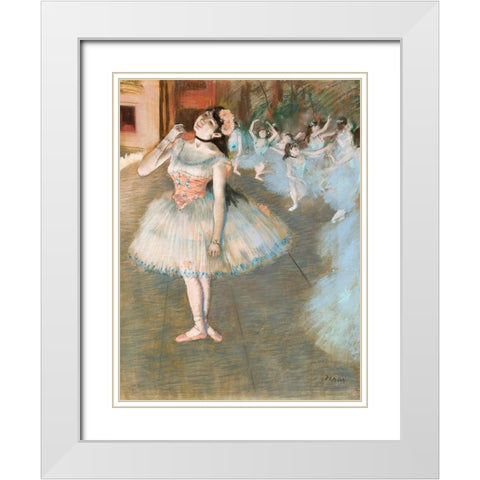The Star White Modern Wood Framed Art Print with Double Matting by Degas, Edgar