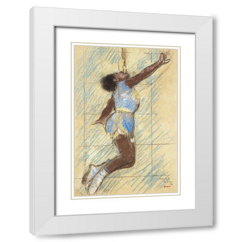 Miss Lala at the Fernando Circus White Modern Wood Framed Art Print with Double Matting by Degas, Edgar