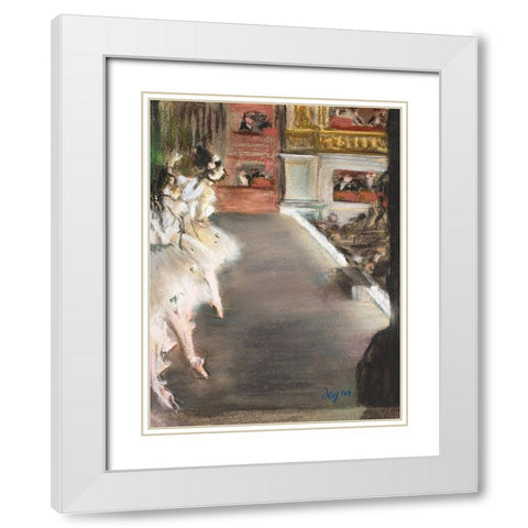 Dancers at the old Opera House White Modern Wood Framed Art Print with Double Matting by Degas, Edgar
