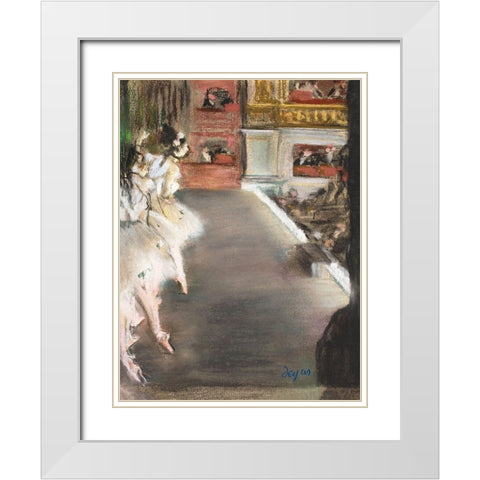 Dancers at the old Opera House White Modern Wood Framed Art Print with Double Matting by Degas, Edgar