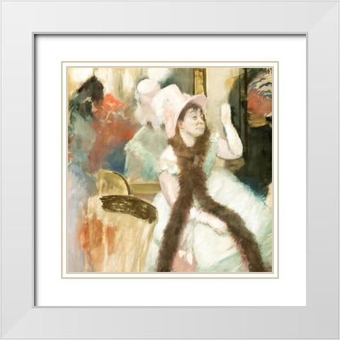 Portrait after a Costume Ball White Modern Wood Framed Art Print with Double Matting by Degas, Edgar