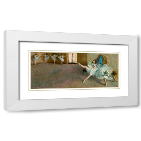 Before the Ballet White Modern Wood Framed Art Print with Double Matting by Degas, Edgar