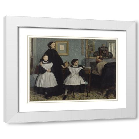 The Bellelli Family White Modern Wood Framed Art Print with Double Matting by Degas, Edgar