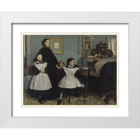 The Bellelli Family White Modern Wood Framed Art Print with Double Matting by Degas, Edgar