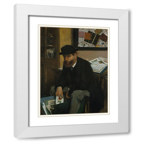 The Collector of Prints White Modern Wood Framed Art Print with Double Matting by Degas, Edgar
