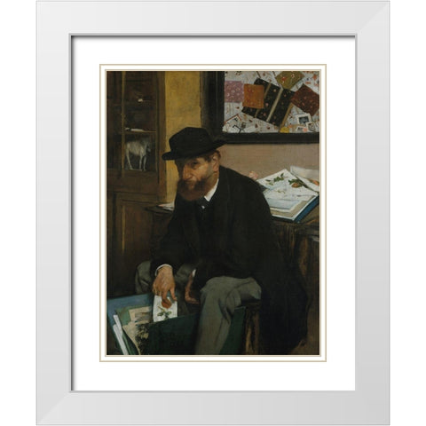 The Collector of Prints White Modern Wood Framed Art Print with Double Matting by Degas, Edgar