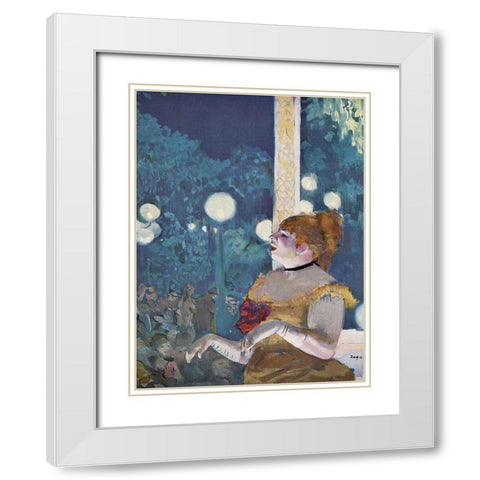 The Song of the Dog White Modern Wood Framed Art Print with Double Matting by Degas, Edgar