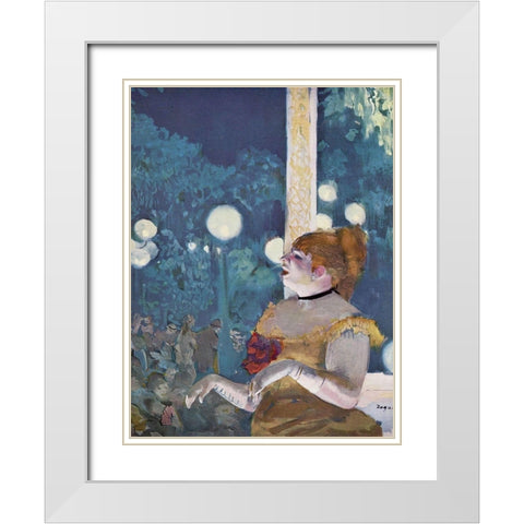 The Song of the Dog White Modern Wood Framed Art Print with Double Matting by Degas, Edgar