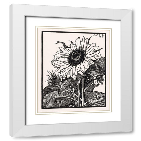 Sunflower White Modern Wood Framed Art Print with Double Matting by De Graag, Julie