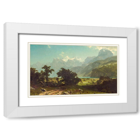 Lake Lucerne White Modern Wood Framed Art Print with Double Matting by Bierstadt, Albert