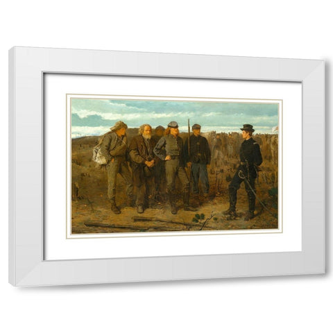 Prisoners from the Front White Modern Wood Framed Art Print with Double Matting by Homer, Winslow