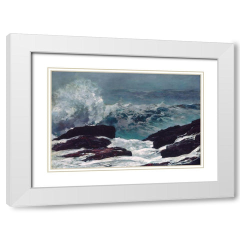 Maine Coast White Modern Wood Framed Art Print with Double Matting by Homer, Winslow