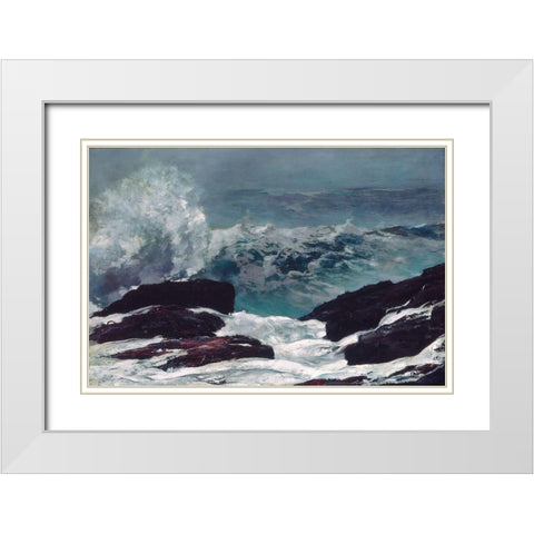 Maine Coast White Modern Wood Framed Art Print with Double Matting by Homer, Winslow