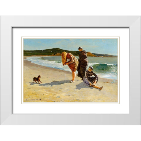 Eagle Head, Manchester, Massachusetts (High Tide) White Modern Wood Framed Art Print with Double Matting by Homer, Winslow