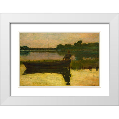 Sunset White Modern Wood Framed Art Print with Double Matting by Homer, Winslow