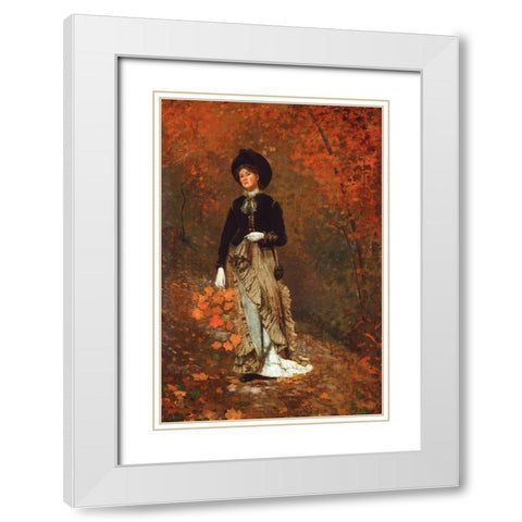 Autumn White Modern Wood Framed Art Print with Double Matting by Homer, Winslow